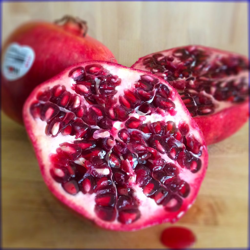 a cut pomegranate