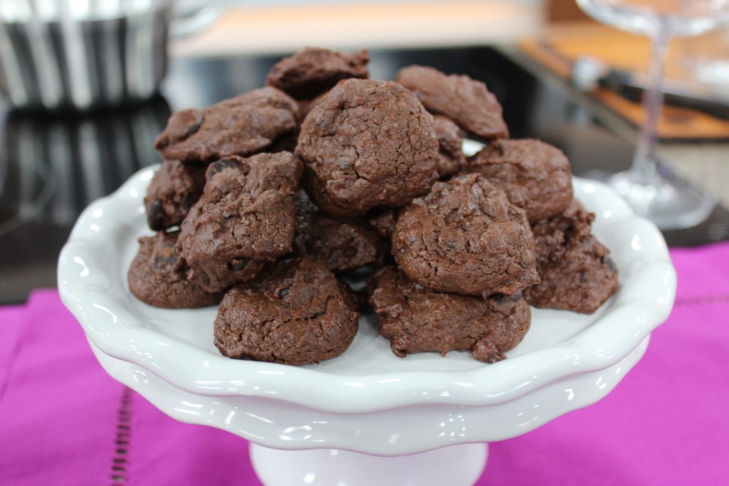 brownie cookies sitting on a plate