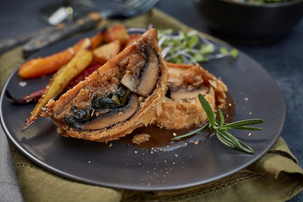 a vegan wellington on a plate