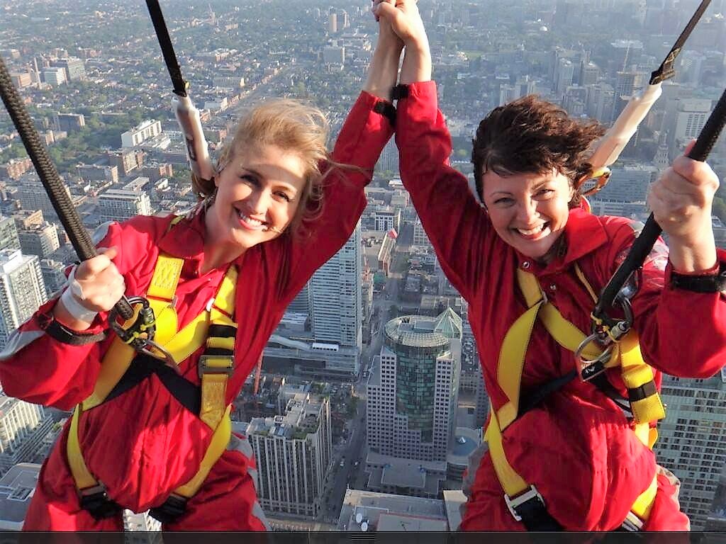 Jennifer Valentyne and me on the CN Tower Edge Walk 