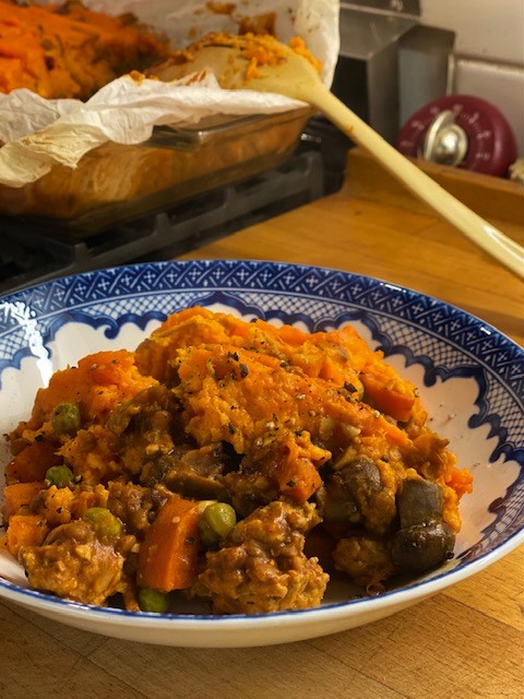 Shepherd's Pie using ground turkey or beef and lentils