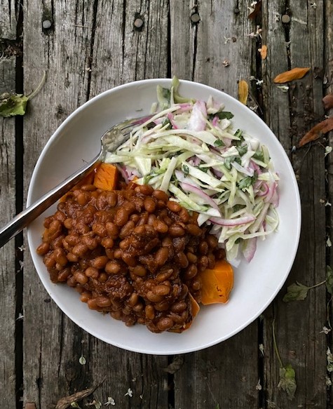 baked beans cooked in the slow cooker